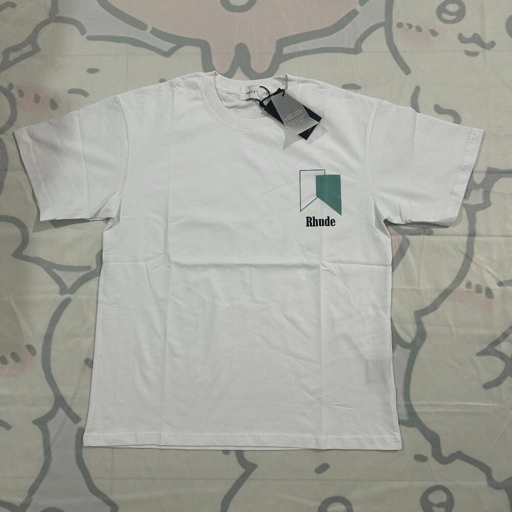 Rhude Track Logo White T-Shirt (Unisex)